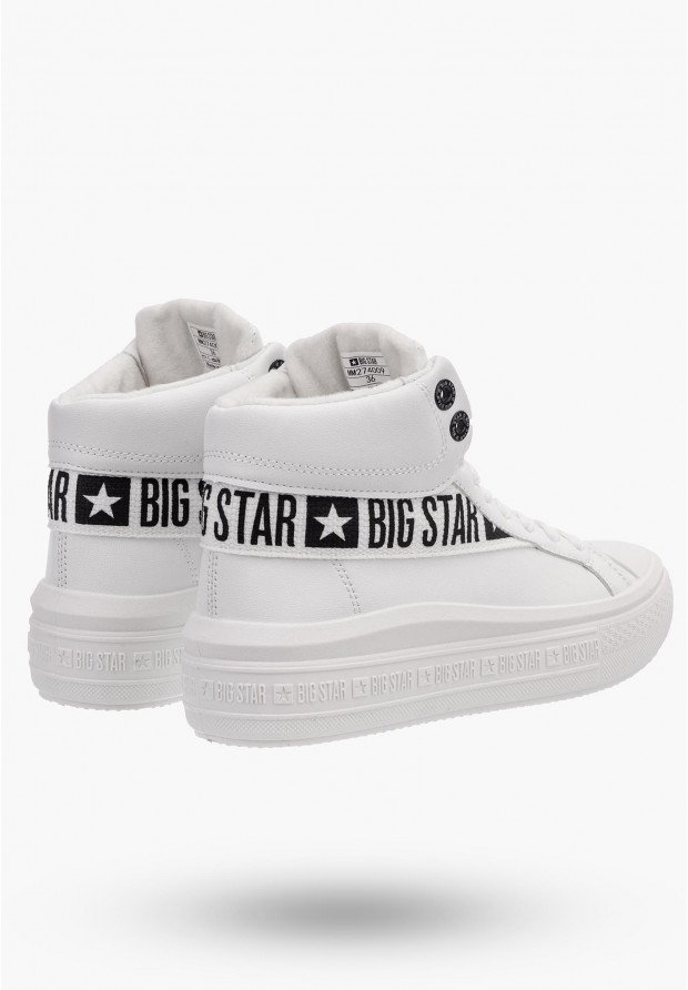 Trampki Damskie Wysokie BIG STAR Białe MM274009