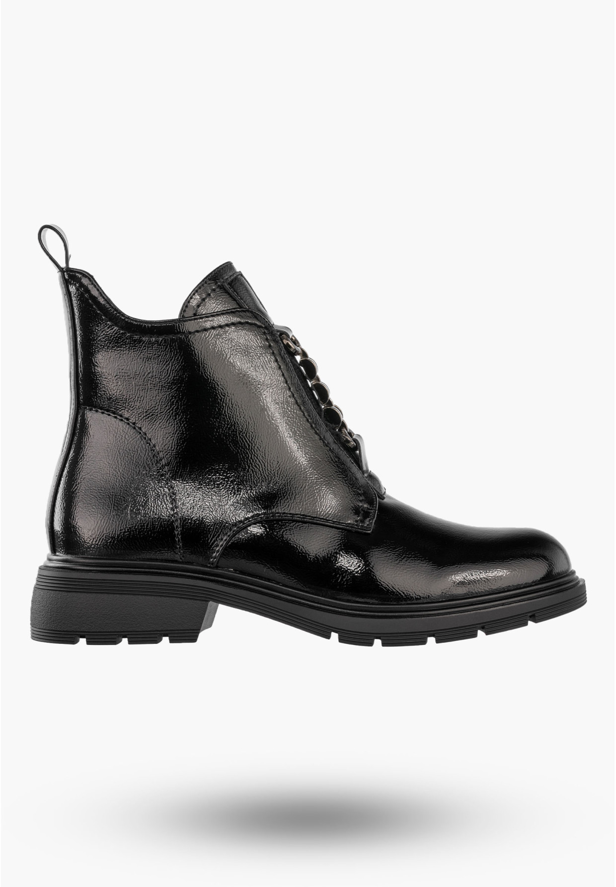 Botki Damskie Ekoskóra Buty Stylowe Ocieplane Na Zimę Czarne Jezzi RMR2501-8