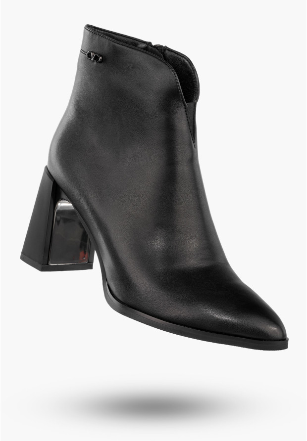 Czarne botki damskie Filippo DBT4877/23BK z ekoskóry