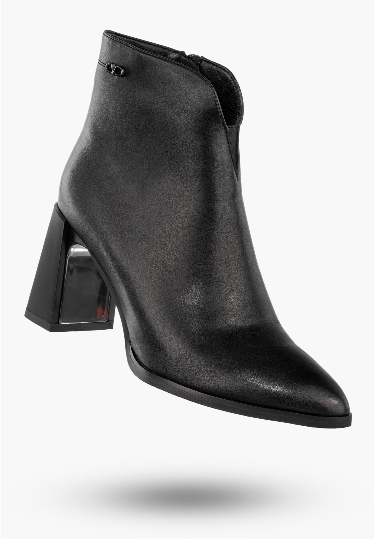Botki Damskie Ekoskóra Buty Ocieplane Na Obcasie Zimowe Wygodne Czarne Filippo DBT4877/23BK