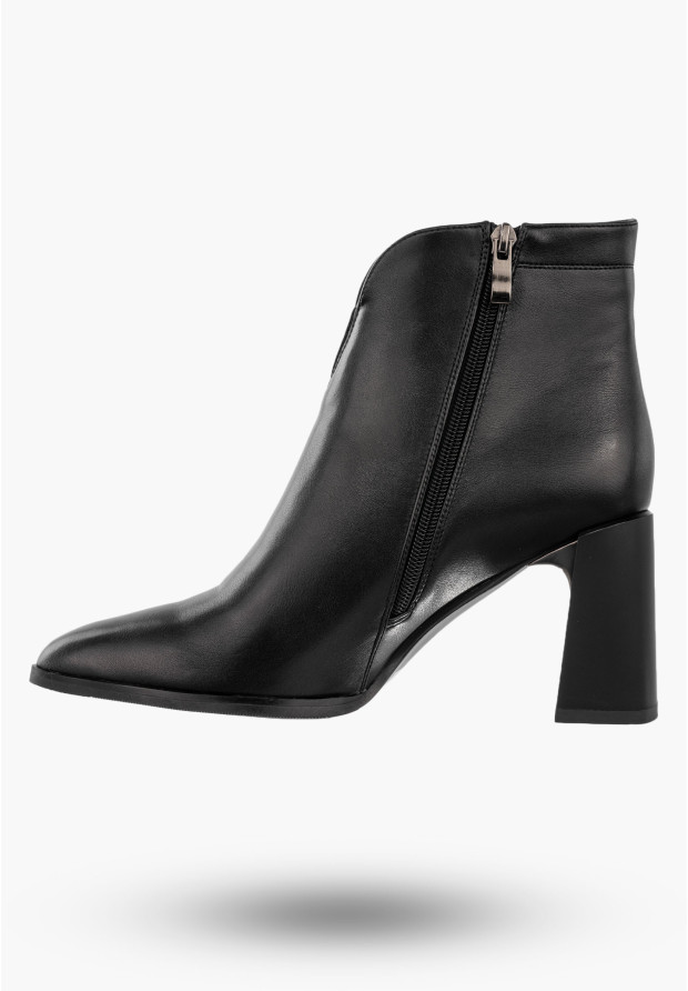 Botki Damskie Ekoskóra Buty Ocieplane Na Obcasie Zimowe Wygodne Czarne Filippo DBT4877/23BK