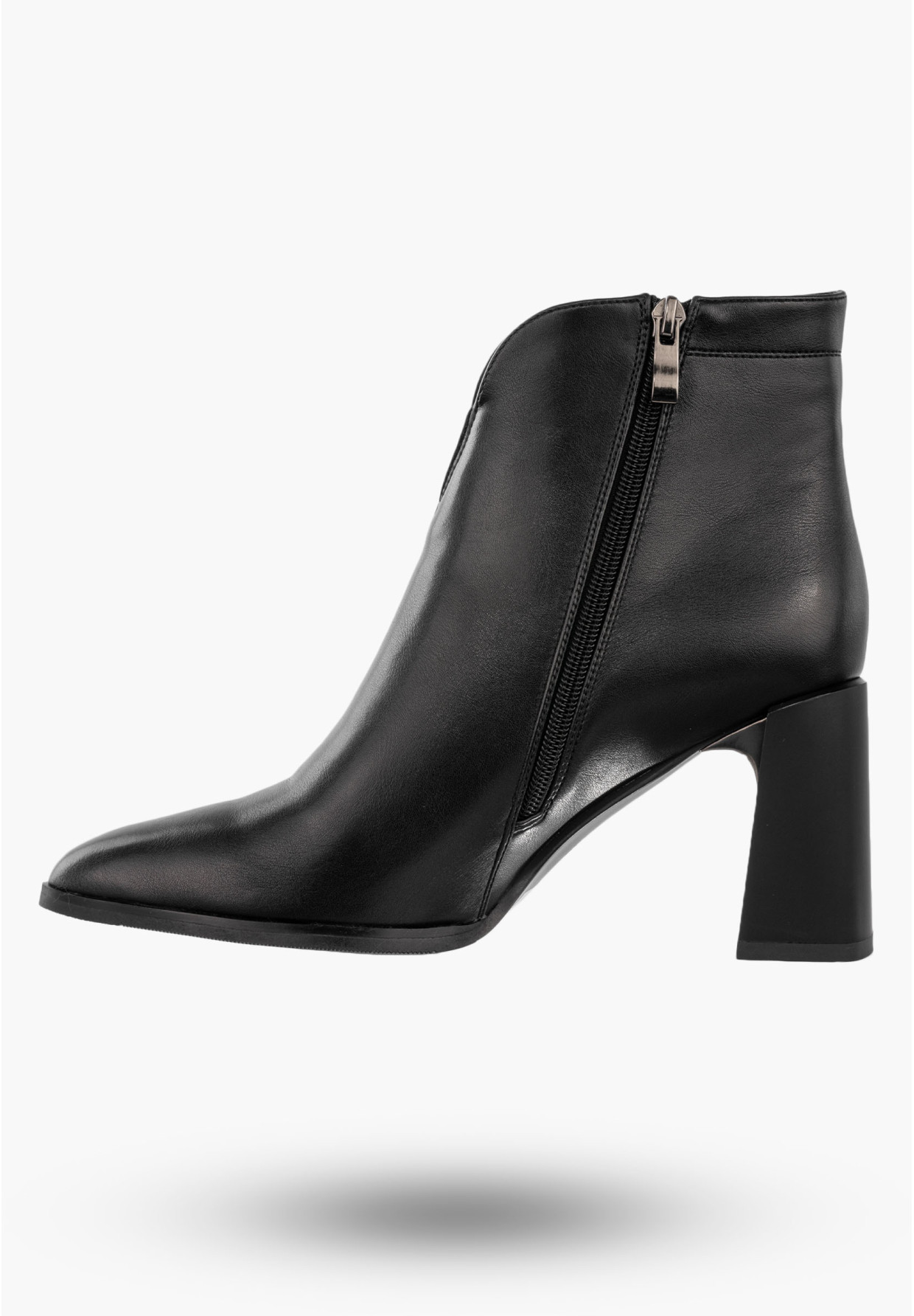 Botki Damskie Ekoskóra Buty Ocieplane Na Obcasie Zimowe Wygodne Czarne Filippo DBT4877/23BK