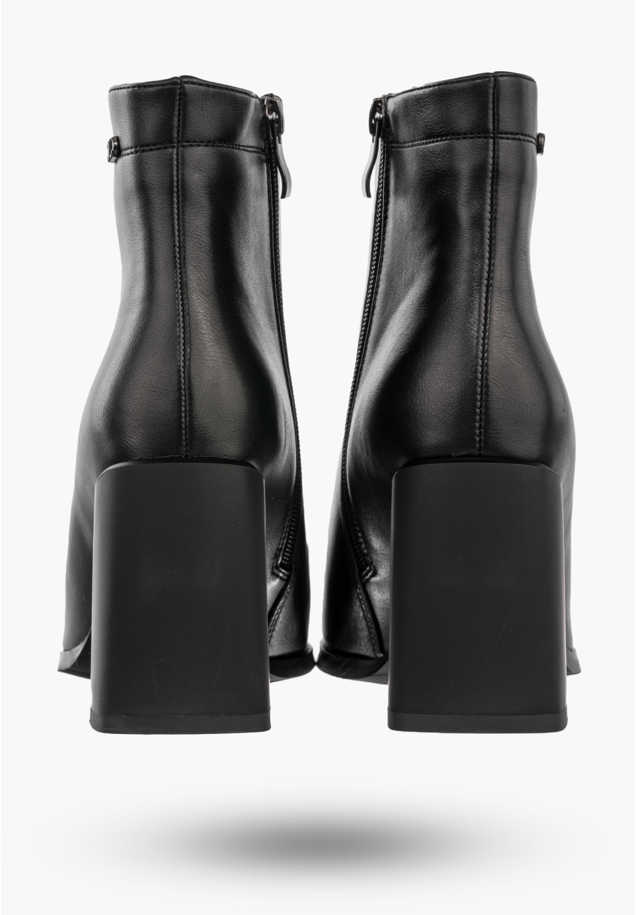 Botki Damskie Ekoskóra Buty Ocieplane Na Obcasie Zimowe Wygodne Czarne Filippo DBT4877/23BK