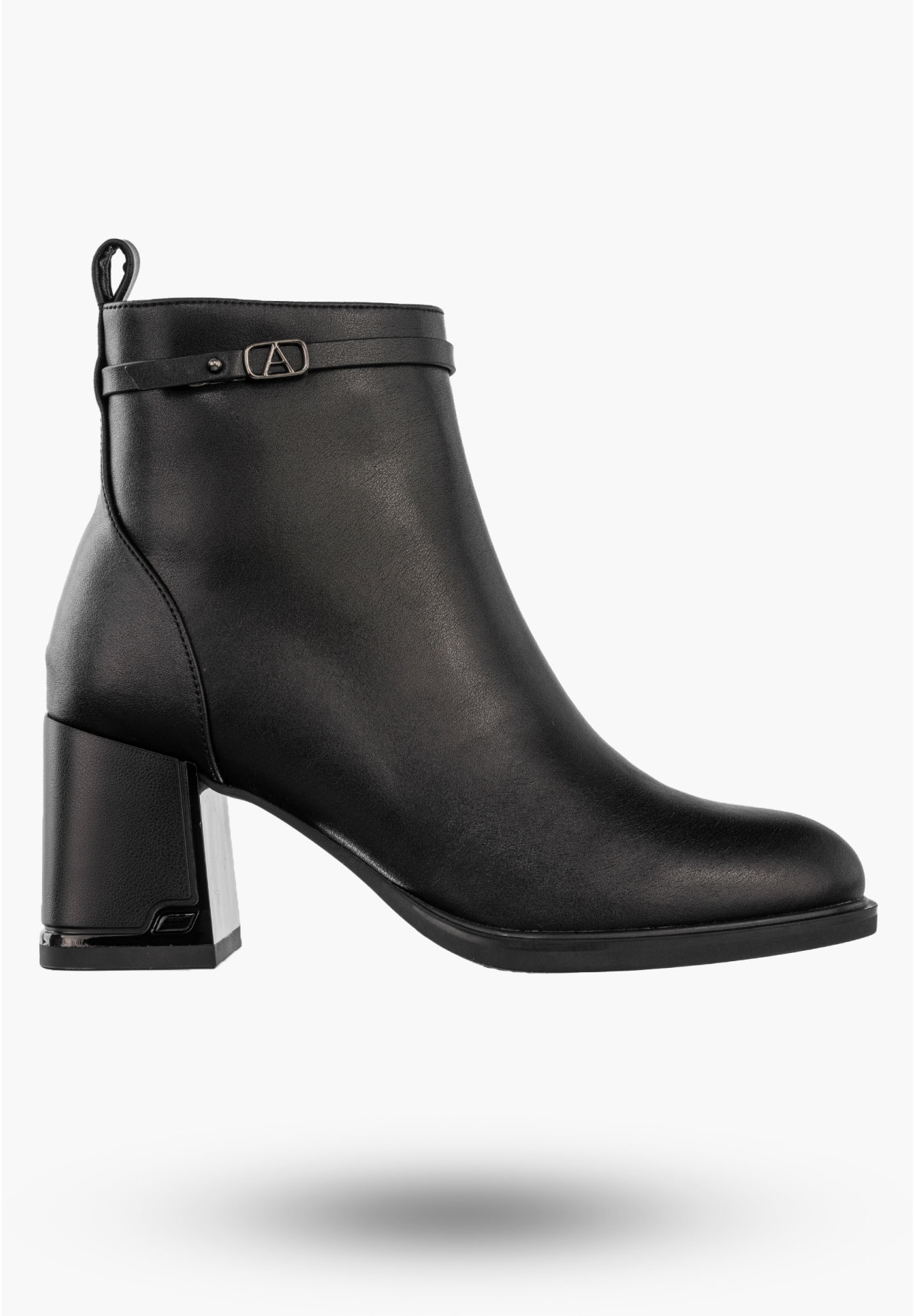 Botki Damskie Skórzane Eleganckie Buty Na Obcasie Zimowe Czarne Filippo DBT6544/24BK