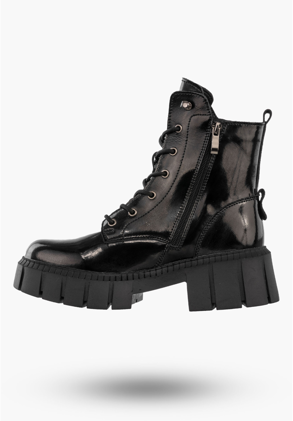 Trapery Damskie Skórzane Buty Ocieplane Na Platformie Zimowe Czarne Filippo DBT6438/24BK