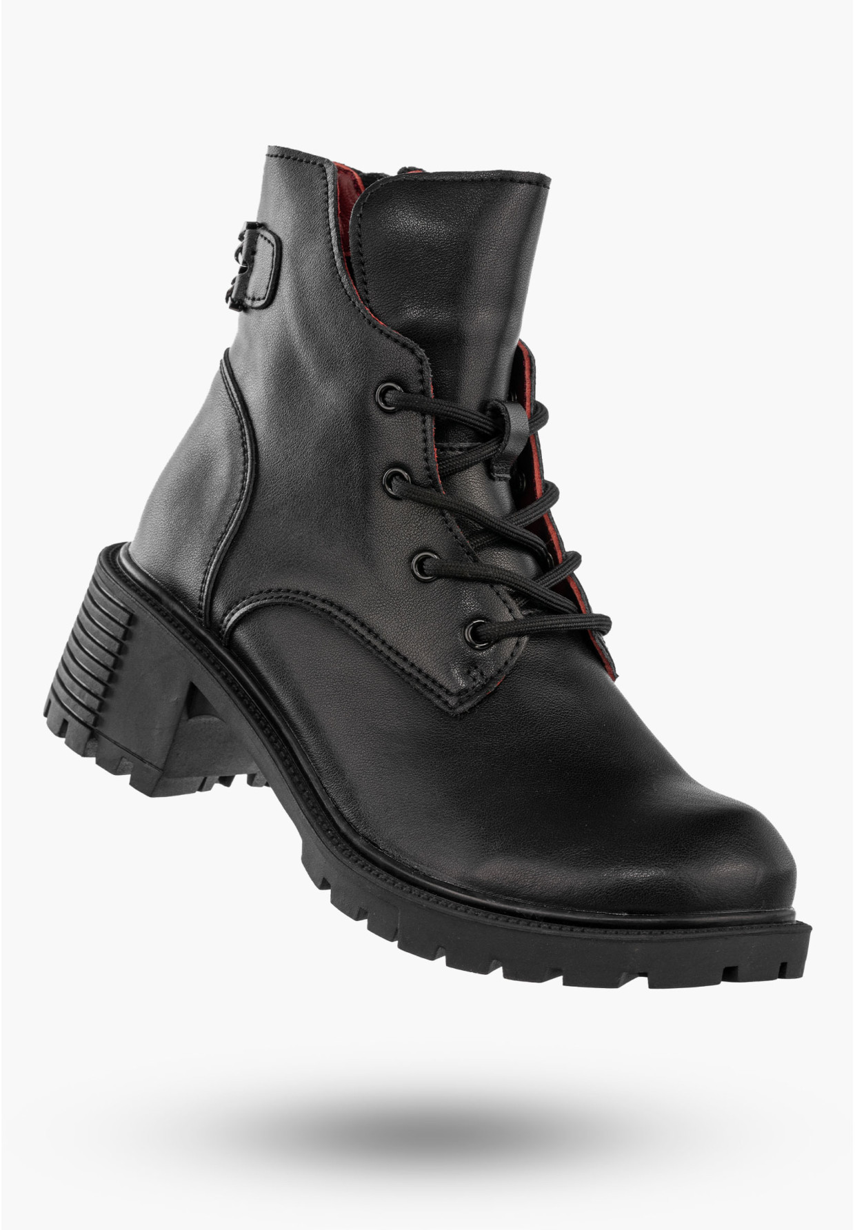 Botki Damskie Skórzane Na Obcasie Buty Na Zimę Wygodne Czarne Filippo DBT6491/24BK