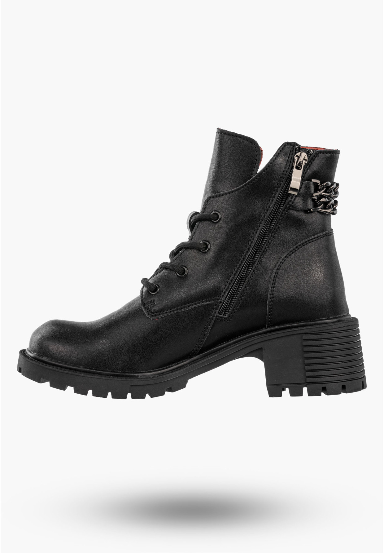 Botki Damskie Skórzane Na Obcasie Buty Na Zimę Wygodne Czarne Filippo DBT6491/24BK