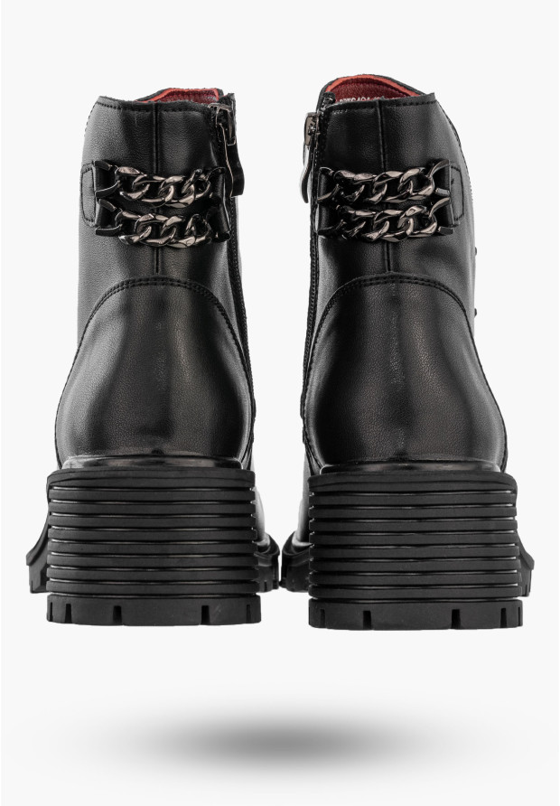 Botki Damskie Skórzane Na Obcasie Buty Na Zimę Wygodne Czarne Filippo DBT6491/24BK