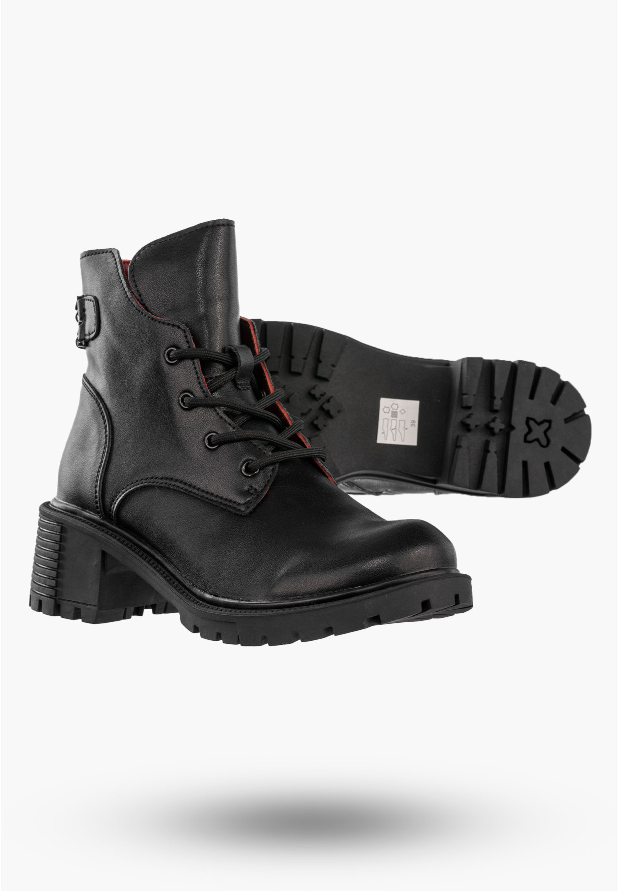 Botki Damskie Skórzane Na Obcasie Buty Na Zimę Wygodne Czarne Filippo DBT6491/24BK
