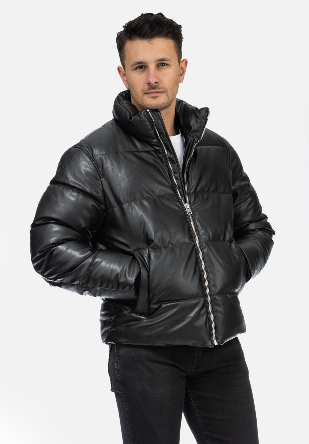 Kurtka Męska Puchowa Pikowana Zimowa Bez Kaptura Czarna ZARA 8281/313/800