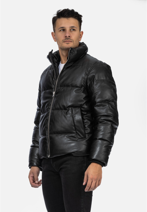 Kurtka Męska Puchowa Pikowana Zimowa Bez Kaptura Czarna ZARA 8281/313/800