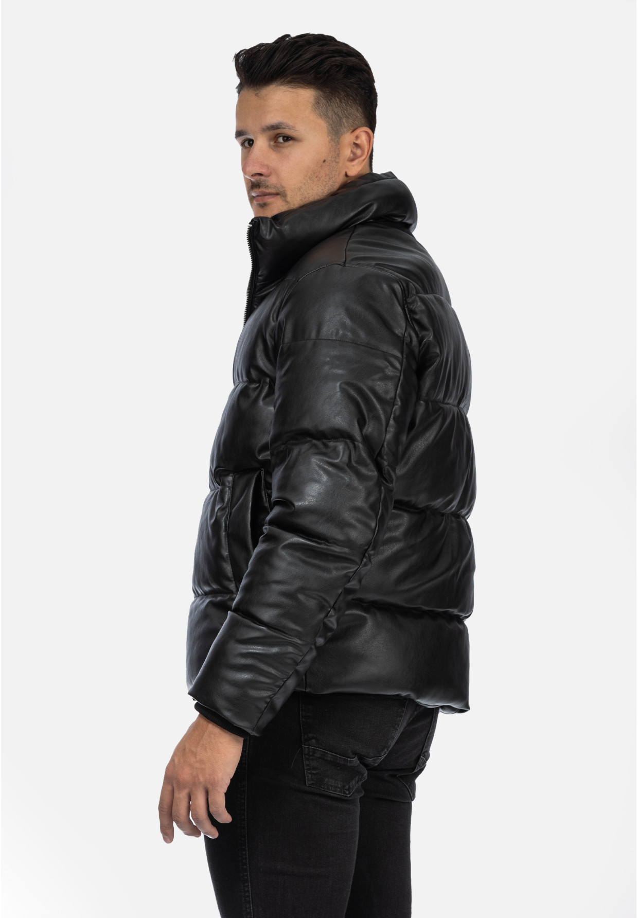 Kurtka Męska Puchowa Pikowana Zimowa Bez Kaptura Czarna ZARA 8281/313/800