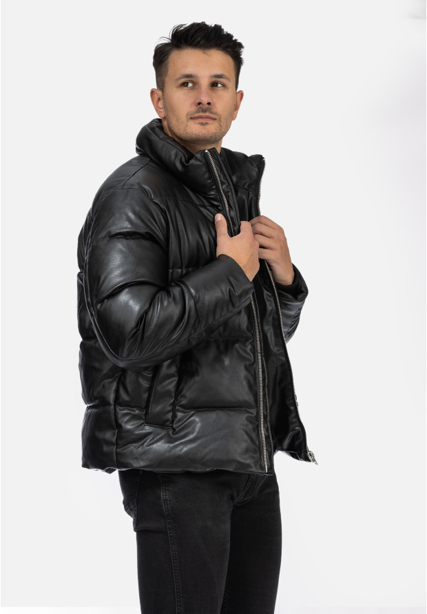 Kurtka Męska Puchowa Pikowana Zimowa Bez Kaptura Czarna ZARA 8281/313/800