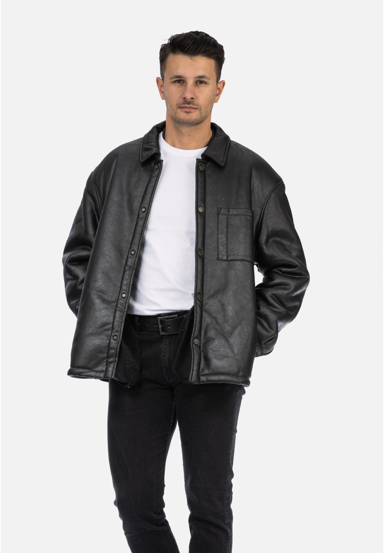 Kurtka Męska Overshirt Ocieplana Przejściowa Czarna ZARA 0993/407/800