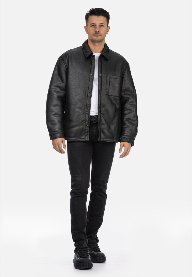 Kurtka Męska Overshirt Ocieplana Przejściowa Czarna ZARA 0993/407/800
