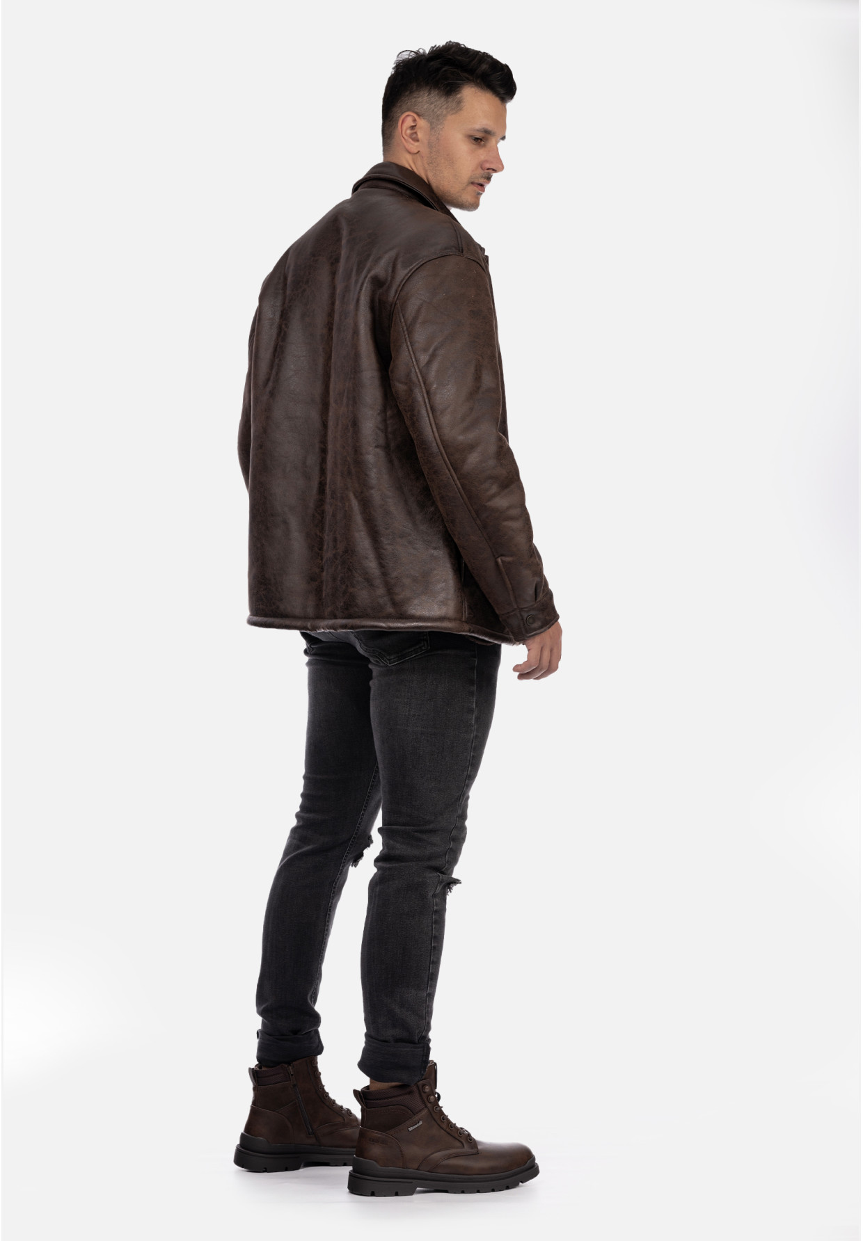 Kurtka Męska Overshirt Ocieplana Przejściowa Brązowa ZARA 0993/407/700