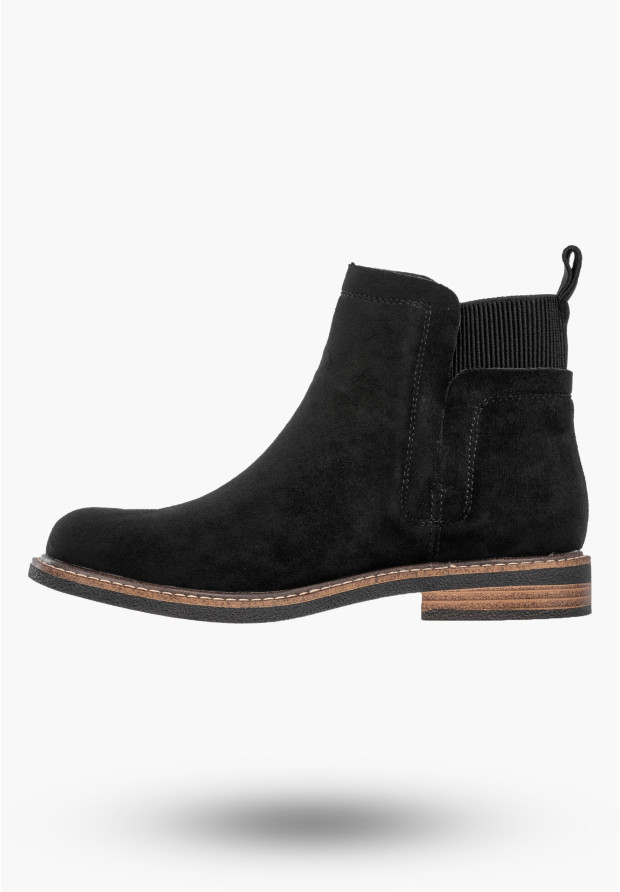 Botki Damskie Na Obcasie Wsuwane Buty Czarne Lekkie Eko A2902