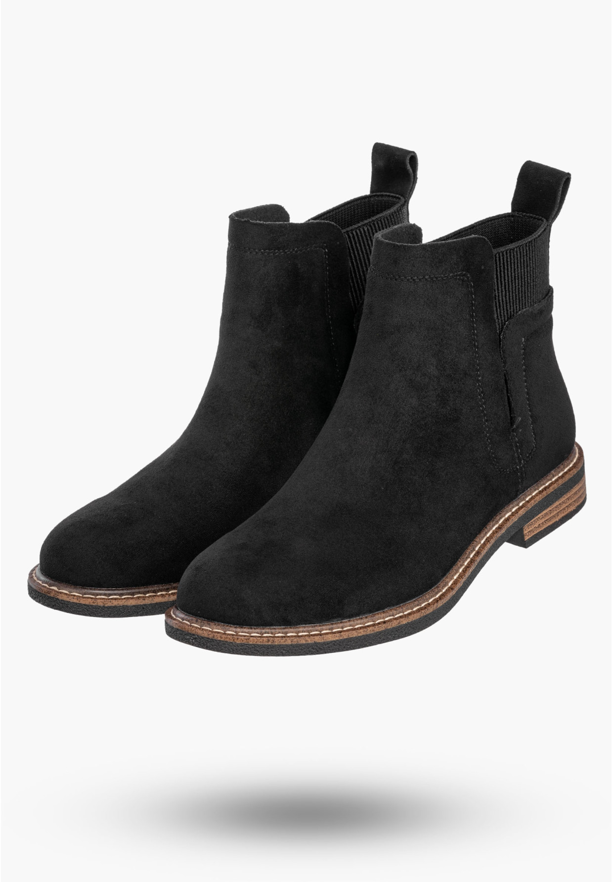 Botki Damskie Na Obcasie Wsuwane Buty Czarne Lekkie Eko A2902