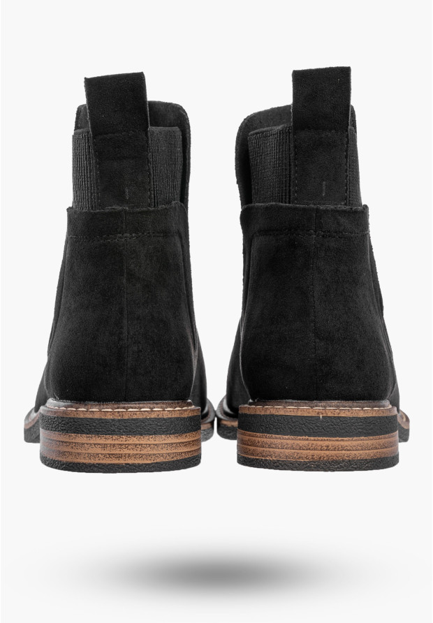 Botki Damskie Na Obcasie Wsuwane Buty Czarne Lekkie Eko A2902
