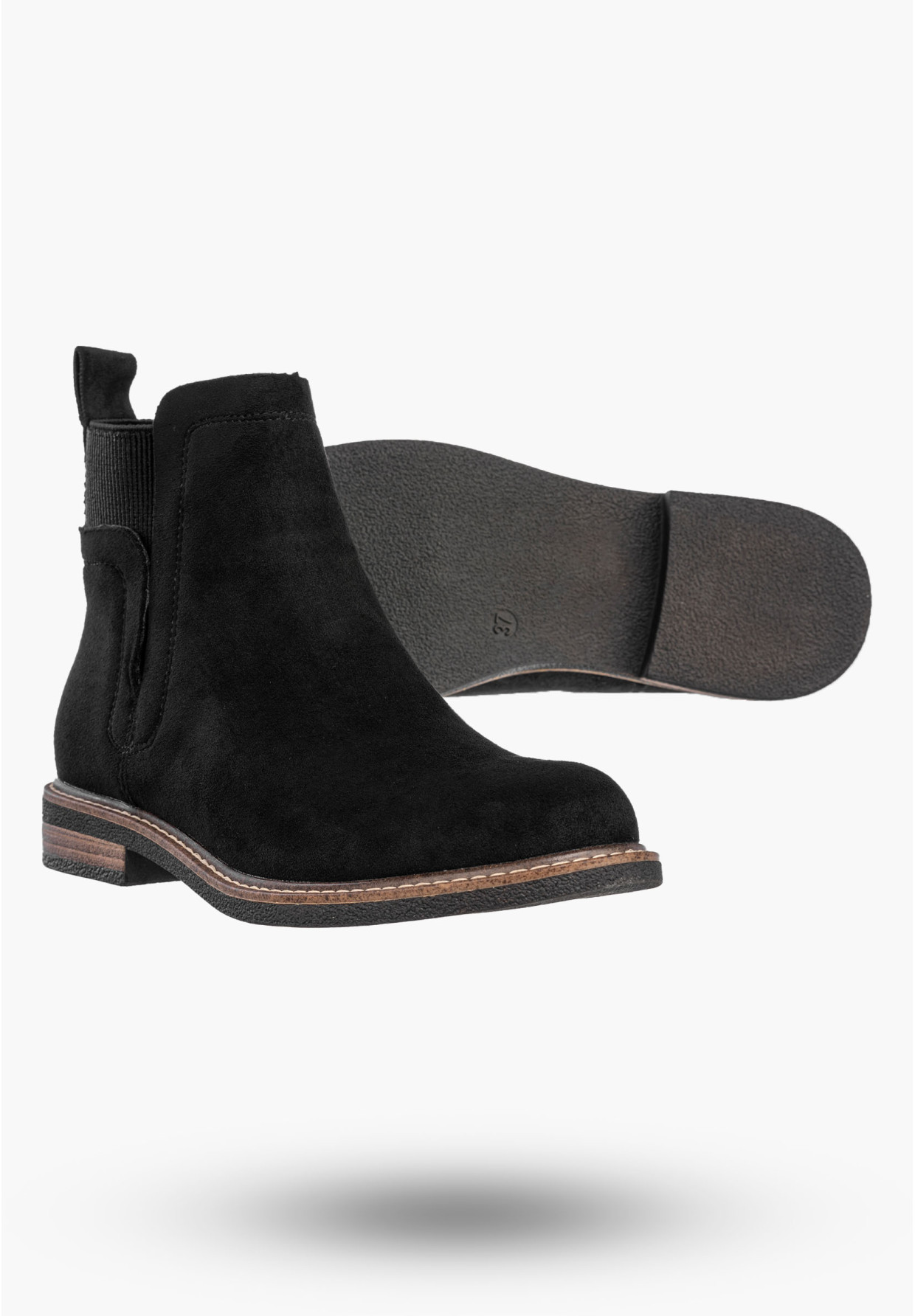 Botki Damskie Na Obcasie Wsuwane Buty Czarne Lekkie Eko A2902