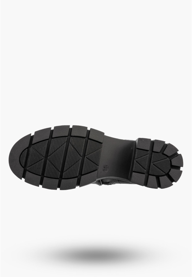 Botki Damskie Ekoskóra Buty Ocieplane Klasyczne Zimowe Modne Czarne Potocki 24-11308BK