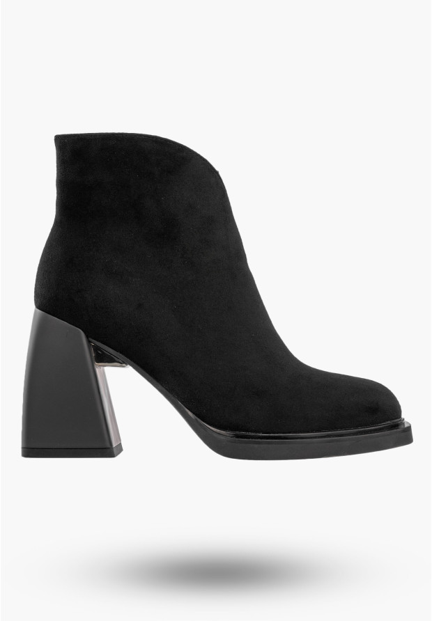 Botki Damskie Ekoskóra Buty Eleganckie Zimowe Ocieplane Czarne Filippo DBT4113/22BK