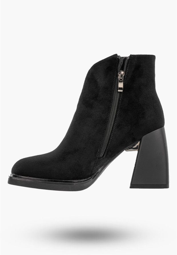 Botki Damskie Ekoskóra Buty Eleganckie Zimowe Ocieplane Czarne Filippo DBT4113/22BK