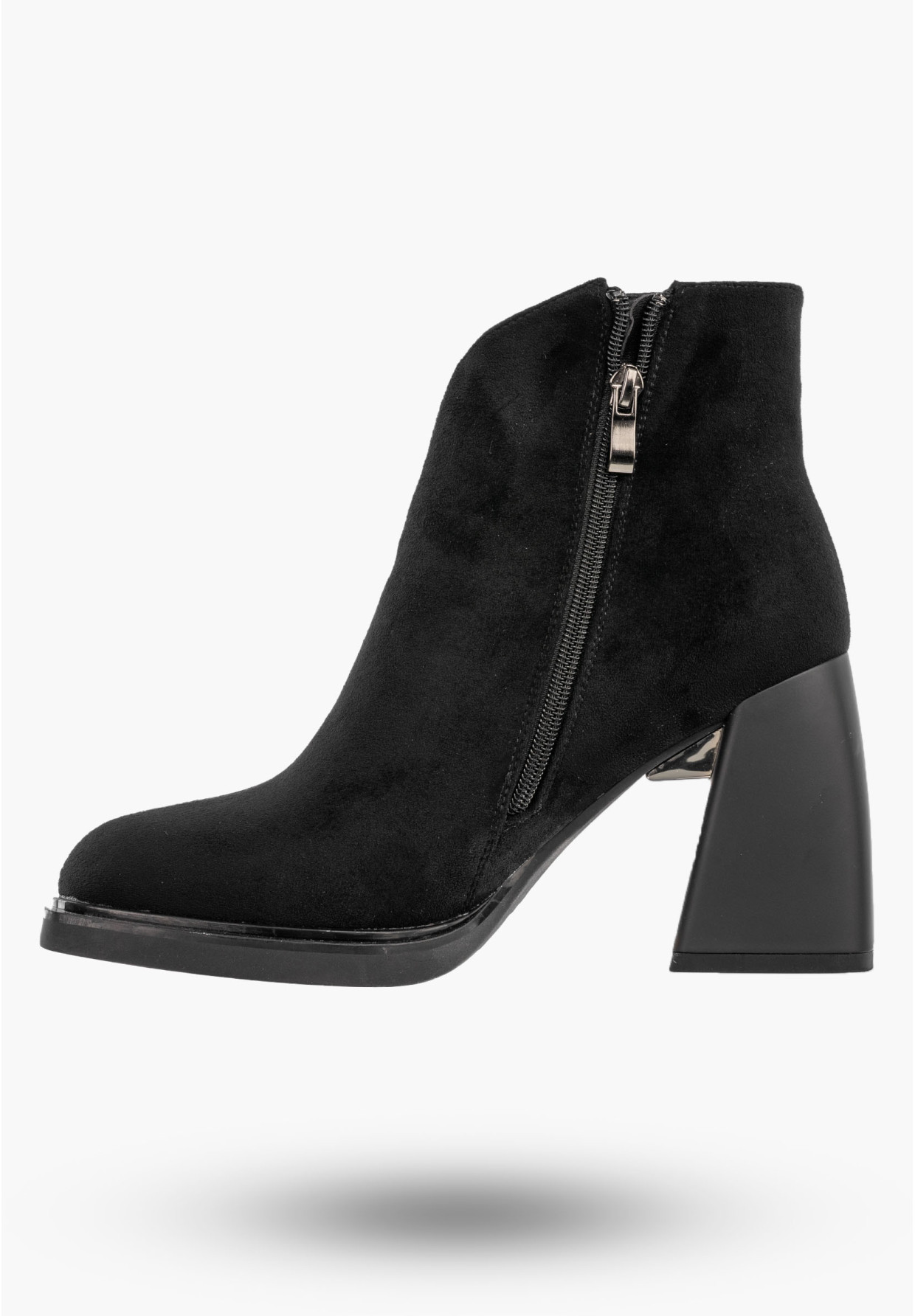 Botki Damskie Ekoskóra Buty Eleganckie Zimowe Ocieplane Czarne Filippo DBT4113/22BK