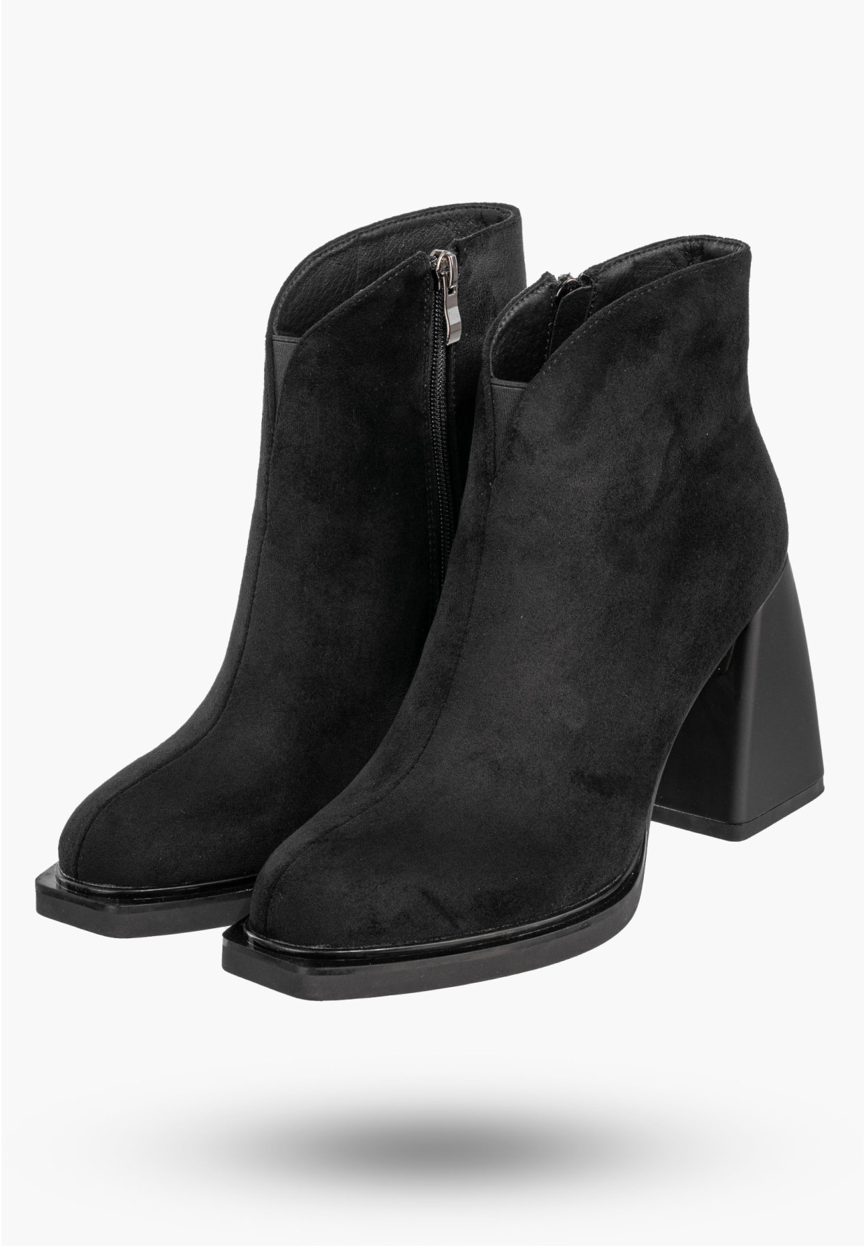 Botki Damskie Ekoskóra Buty Eleganckie Zimowe Ocieplane Czarne Filippo DBT4113/22BK