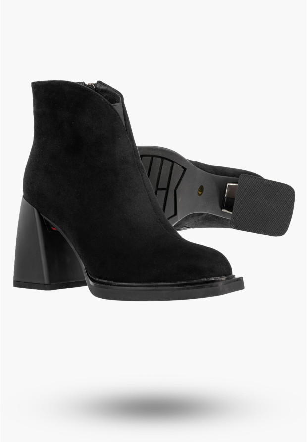 Botki Damskie Ekoskóra Buty Eleganckie Zimowe Ocieplane Czarne Filippo DBT4113/22BK