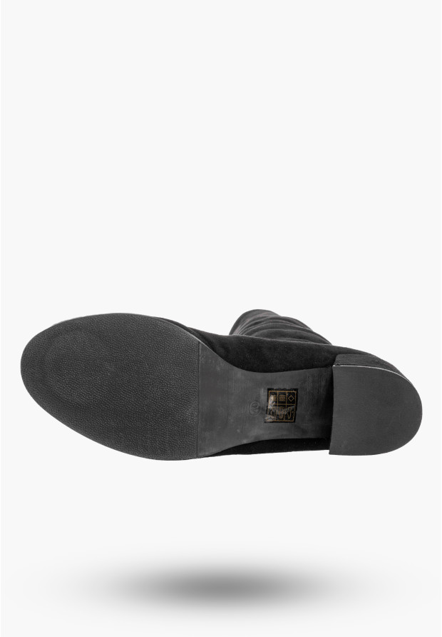 Kozaki Damskie Przed Kolano Buty Długie Zimowe Na Obcasie Czarne Filippo DKZ932/22BK