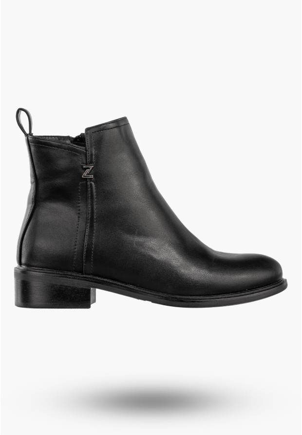 Botki Damskie Ekoskóra Buty Eleganckie Klasyczne Zimowe Czarne Filippo DBT4815/23BK