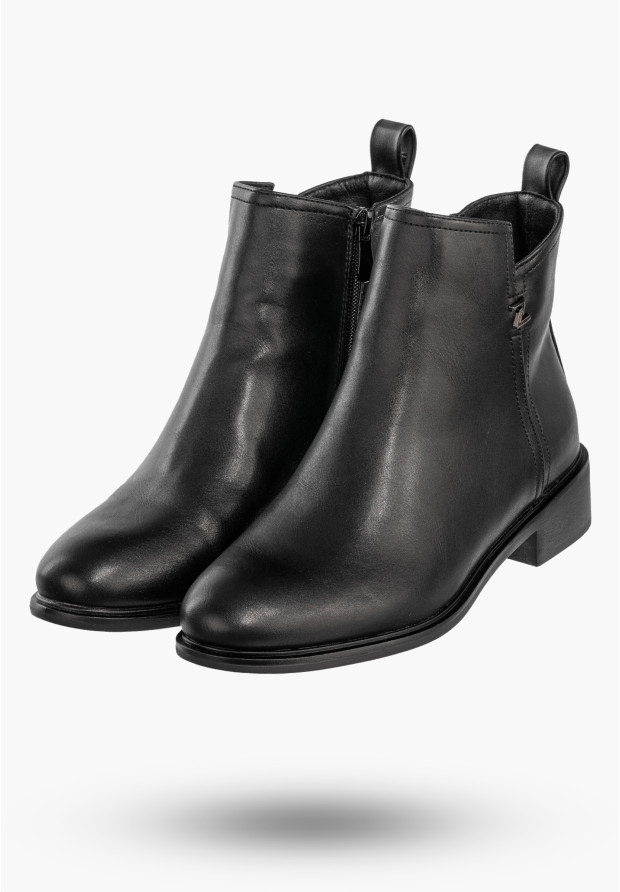 Botki Damskie Ekoskóra Buty Eleganckie Klasyczne Zimowe Czarne Filippo DBT4815/23BK