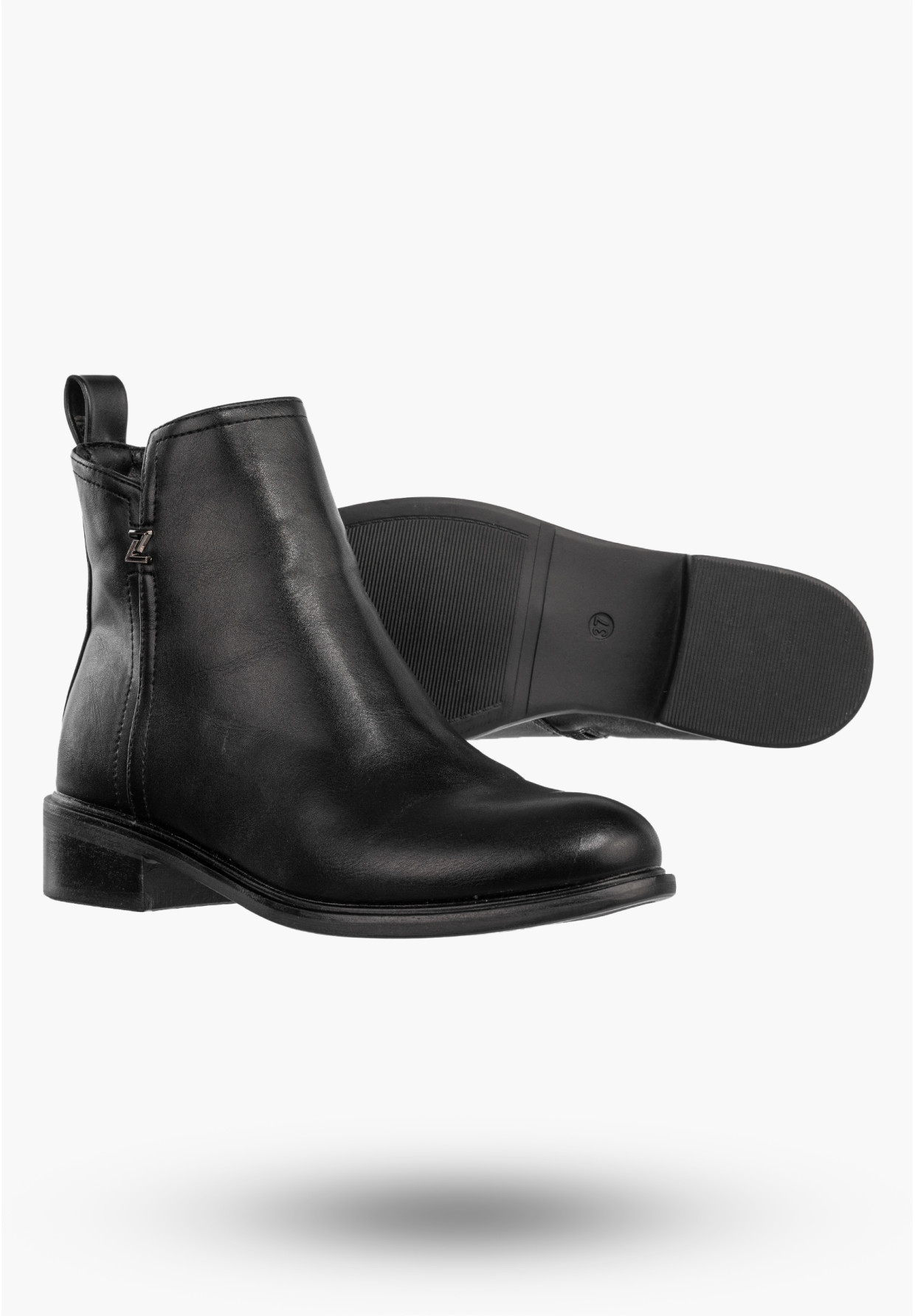 Botki Damskie Ekoskóra Buty Eleganckie Klasyczne Zimowe Czarne Filippo DBT4815/23BK
