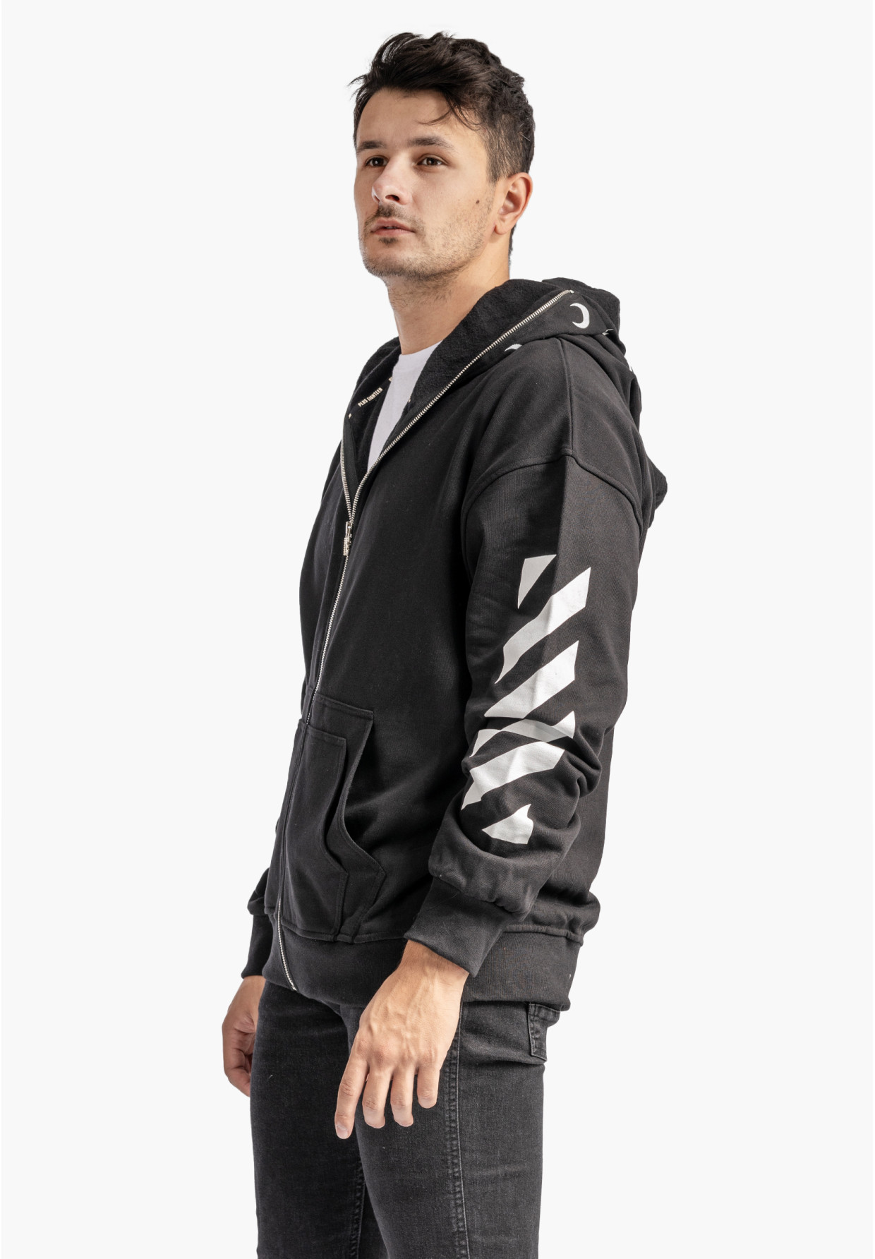 Bluza Rozpinana Męska Z Kapturem i Kominiarką Czarna Plus Eighteen FR-7602