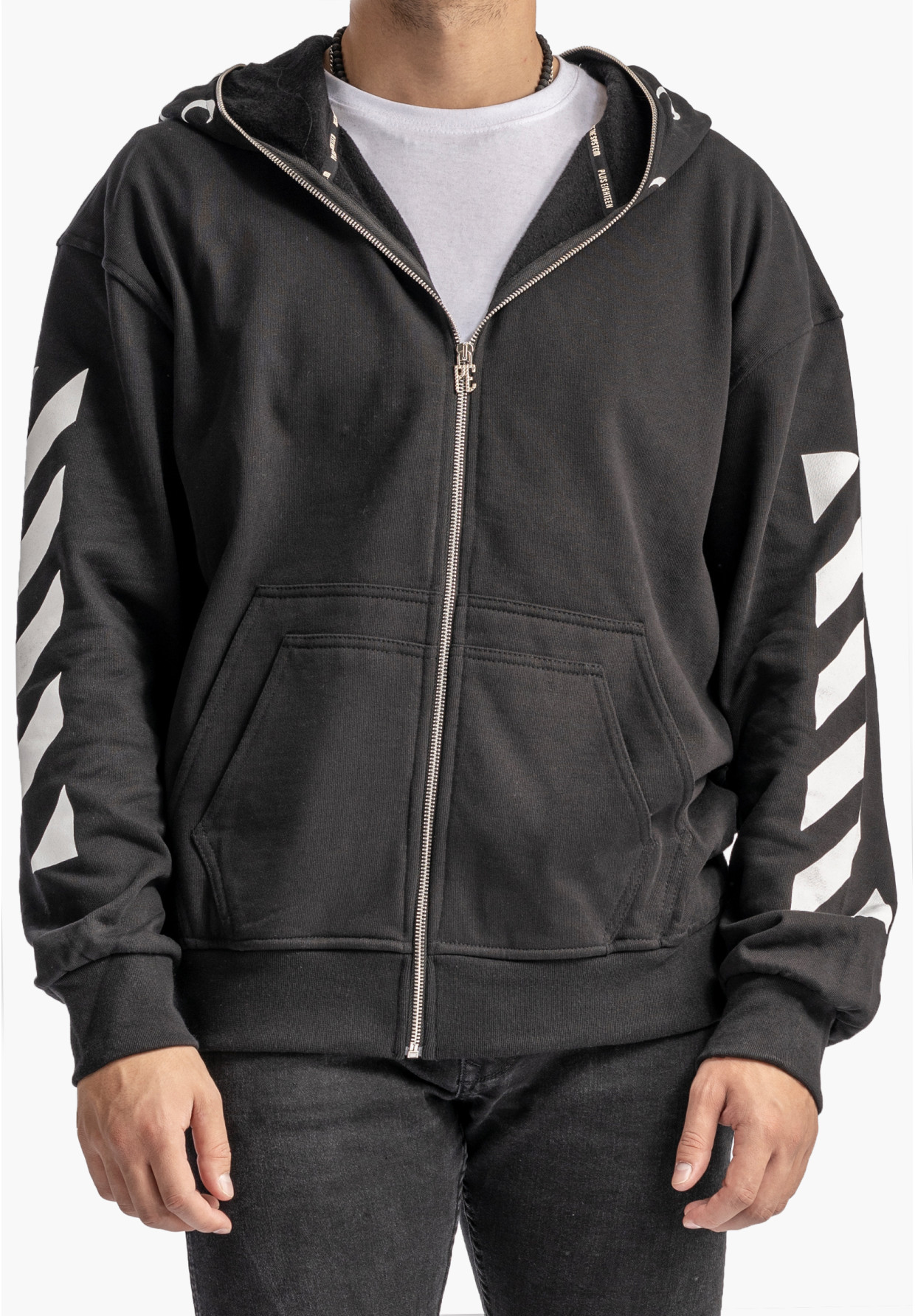 Bluza Rozpinana Męska Z Kapturem i Kominiarką Czarna Plus Eighteen FR-7602