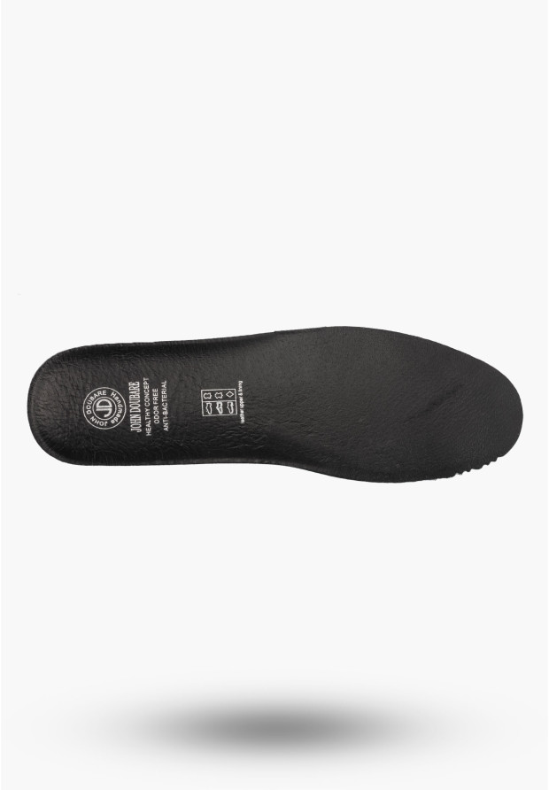 Sneakersy Męskie Skórzane John Doubare Buty Sportowe Półbuty Czarne RX70