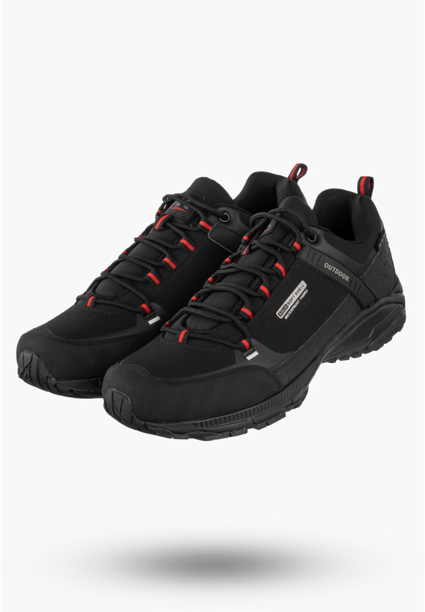 Trekkingi Męskie Buty Sportowe Niskie Aqua Soft Shell Outdoor DK Czarne 1096