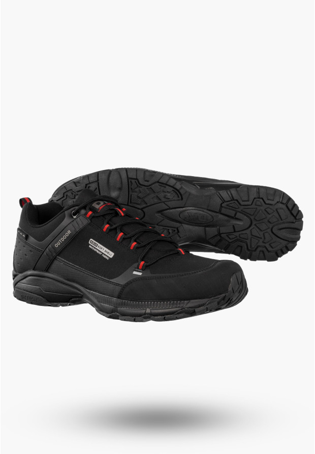 Trekkingi Męskie Buty Sportowe Niskie Aqua Soft Shell Outdoor DK Czarne 1096