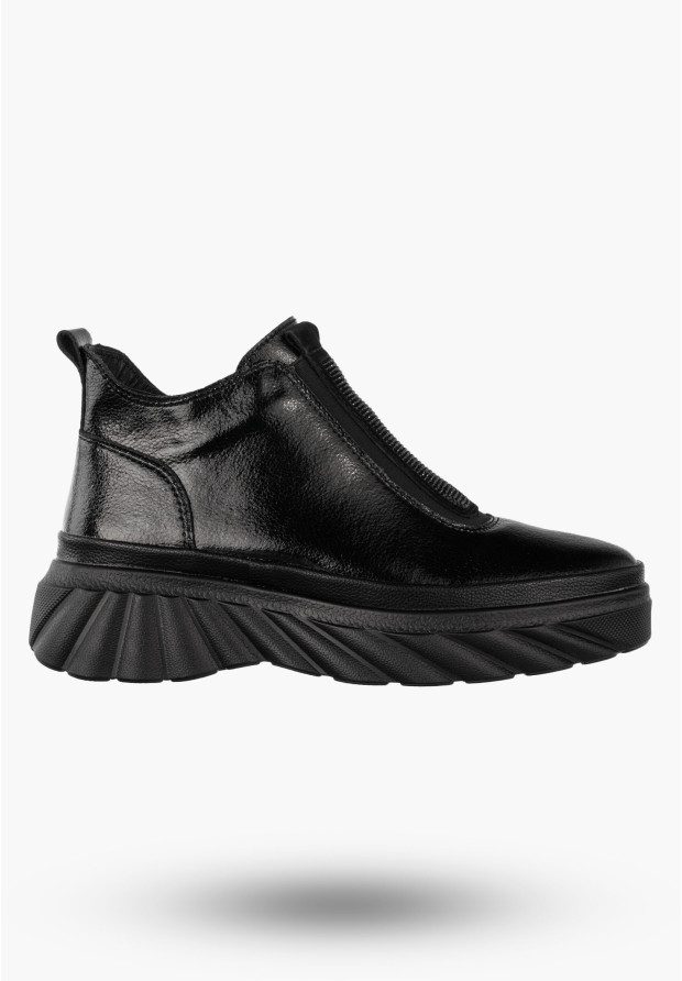 Botki Damskie Skórzane Buty Na Platformie Ocieplane Na Zimę Czarne Filippo DBT7426/25BK