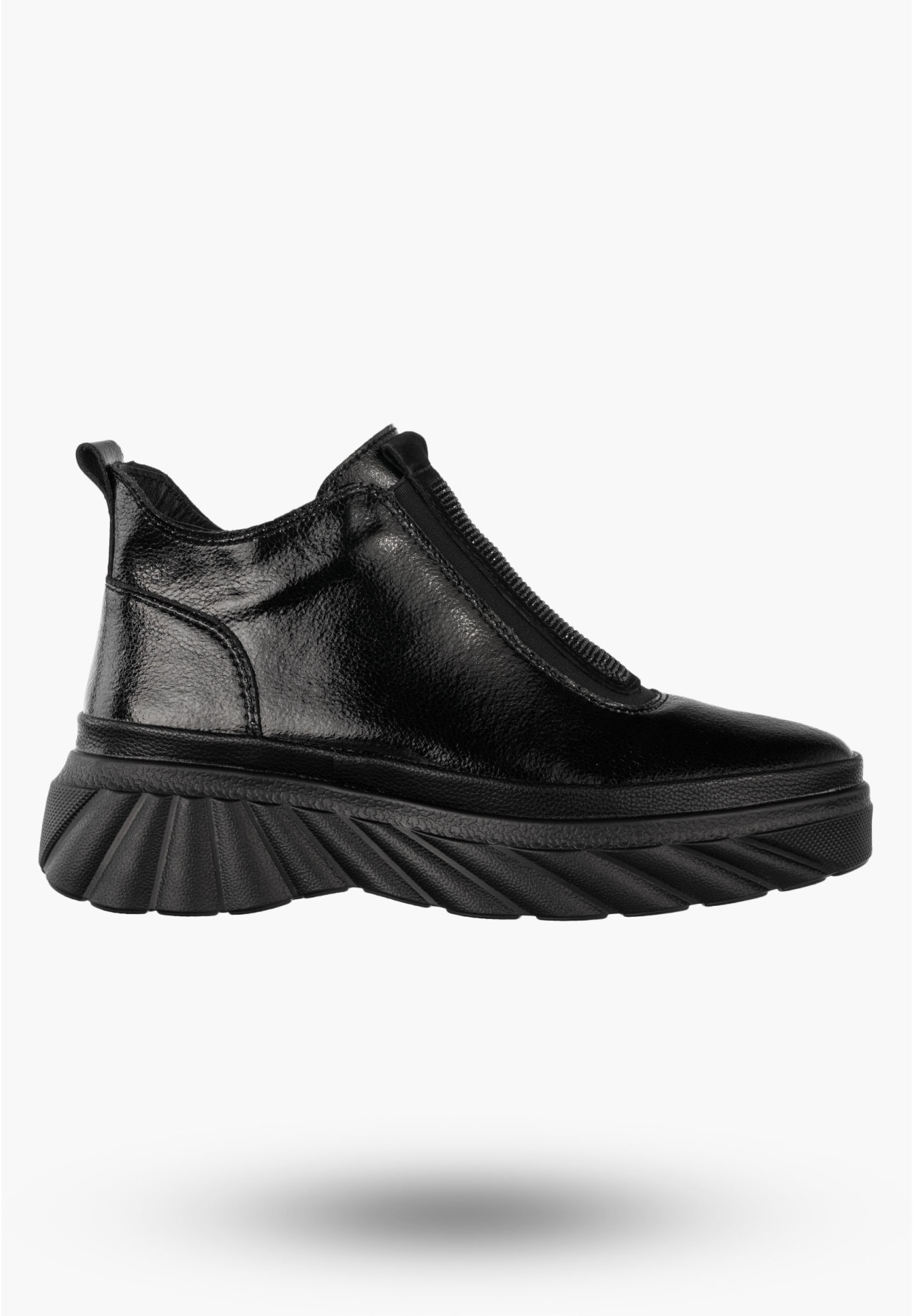 Botki Damskie Skórzane Buty Na Platformie Ocieplane Na Zimę Czarne Filippo DBT7426/25BK