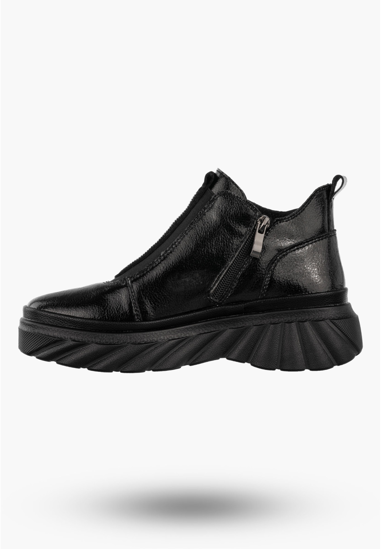 Botki Damskie Skórzane Buty Na Platformie Ocieplane Na Zimę Czarne Filippo DBT7426/25BK