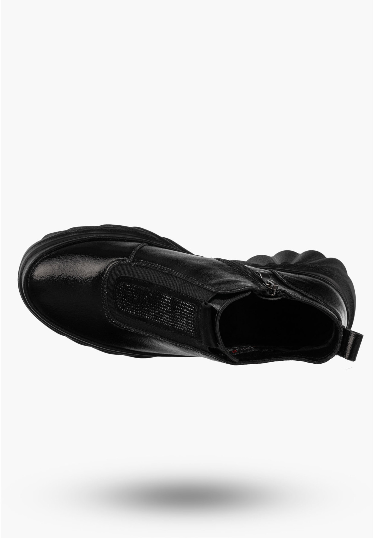 Botki Damskie Skórzane Buty Na Platformie Ocieplane Na Zimę Czarne Filippo DBT7426/25BK