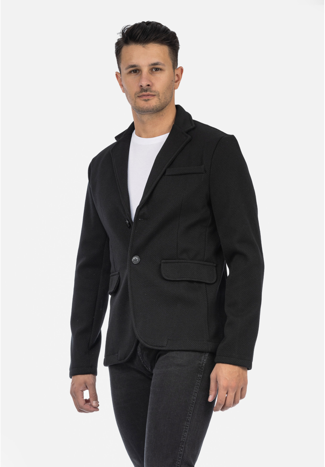 Marynarka Męska Casual Elegancka Klasyczna Czarna 6587
