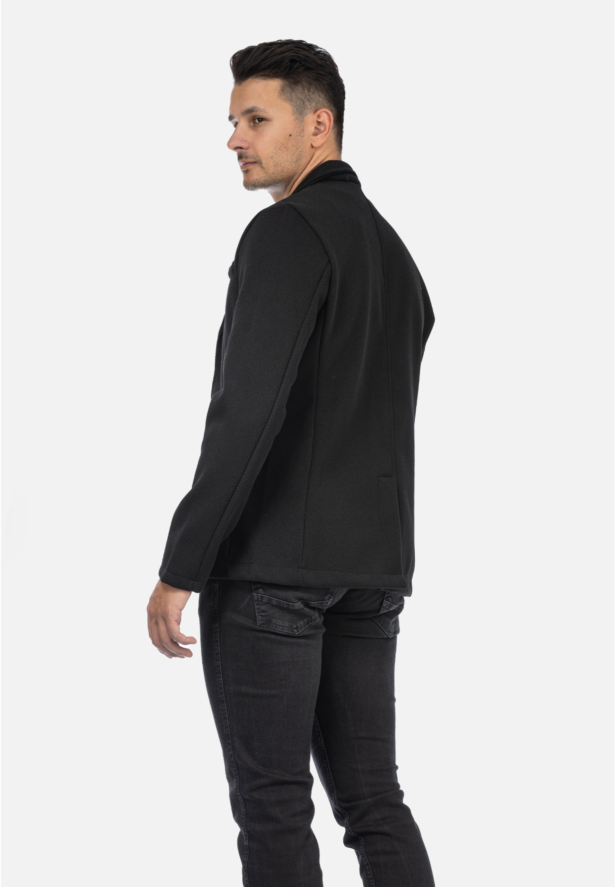 Marynarka Męska Casual Elegancka Klasyczna Czarna 6587