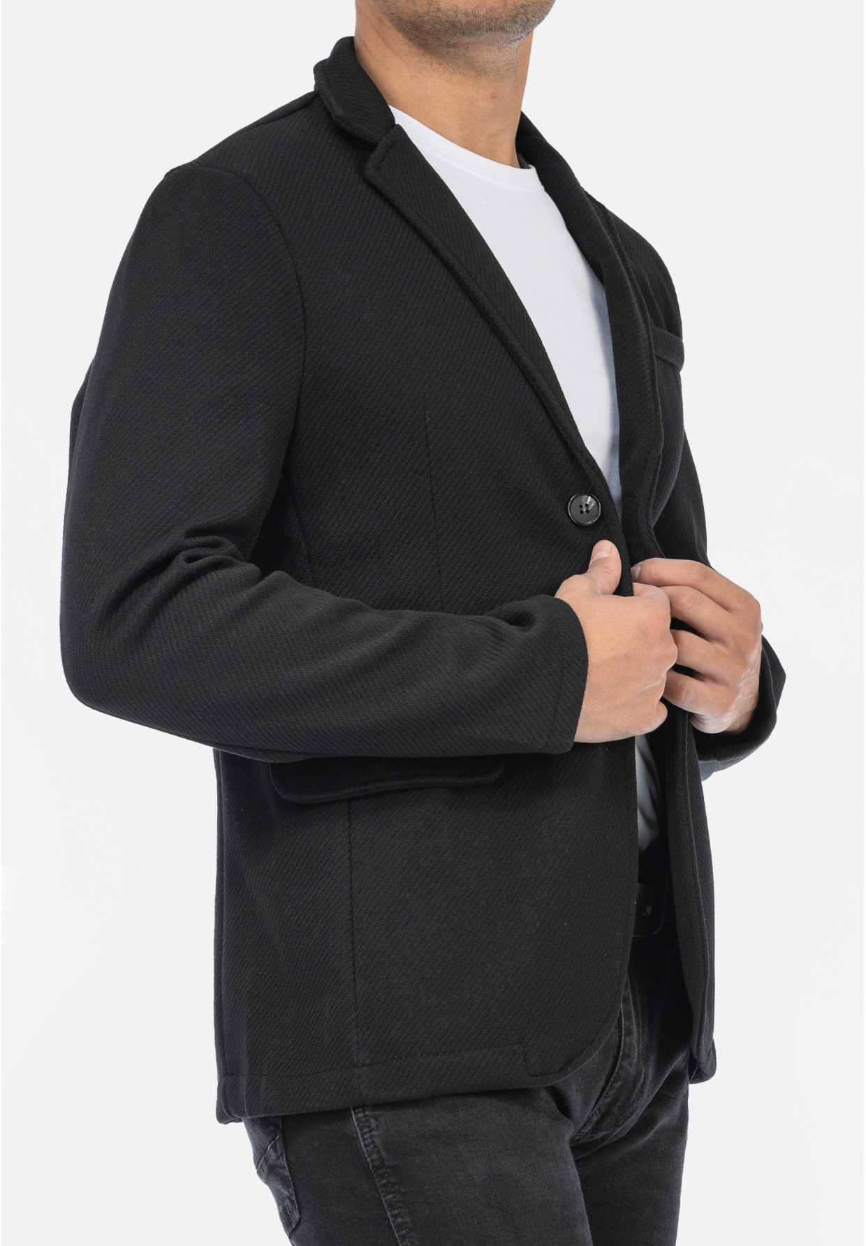 Marynarka Męska Casual Elegancka Klasyczna Czarna 6587