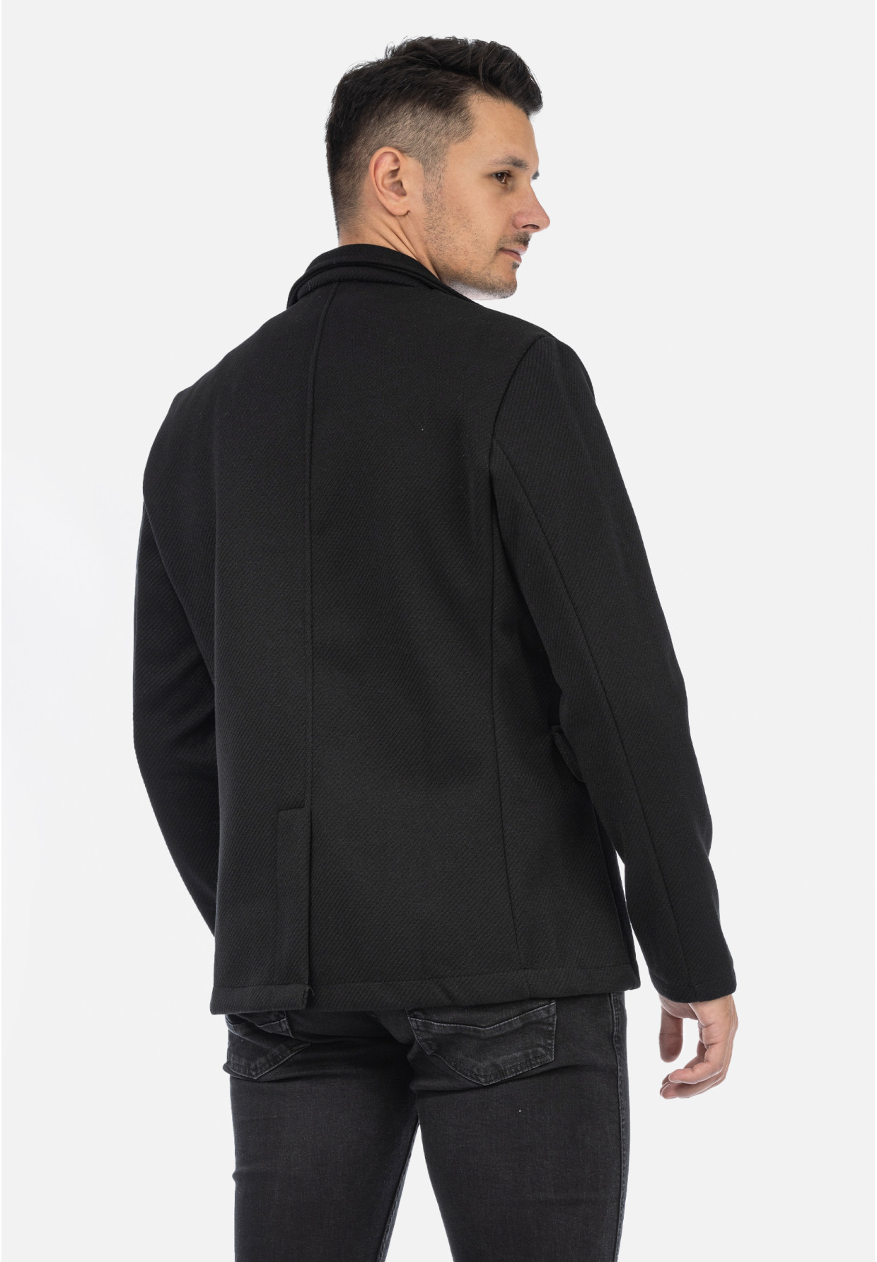 Marynarka Męska Casual Elegancka Klasyczna Czarna 6587