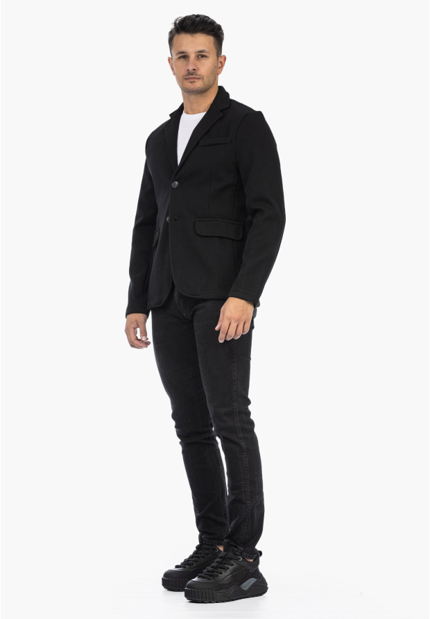Marynarka Męska Casual Elegancka Klasyczna Czarna 6587
