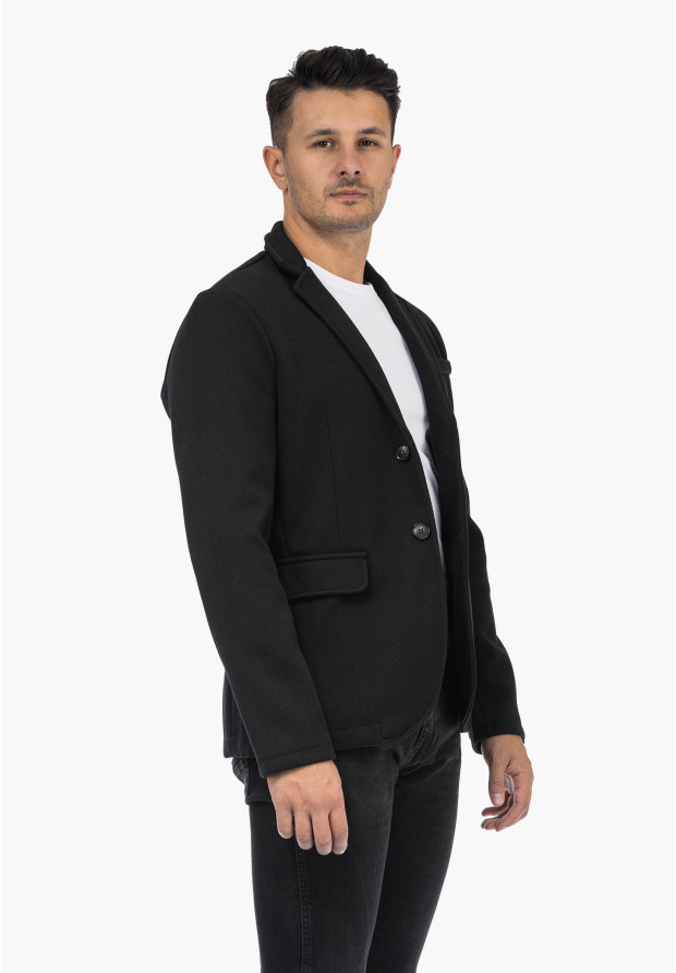Marynarka Męska Casual Elegancka Klasyczna Czarna 6587