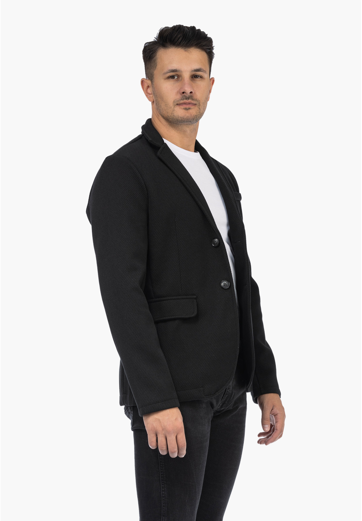 Marynarka Męska Casual Elegancka Klasyczna Czarna 6587